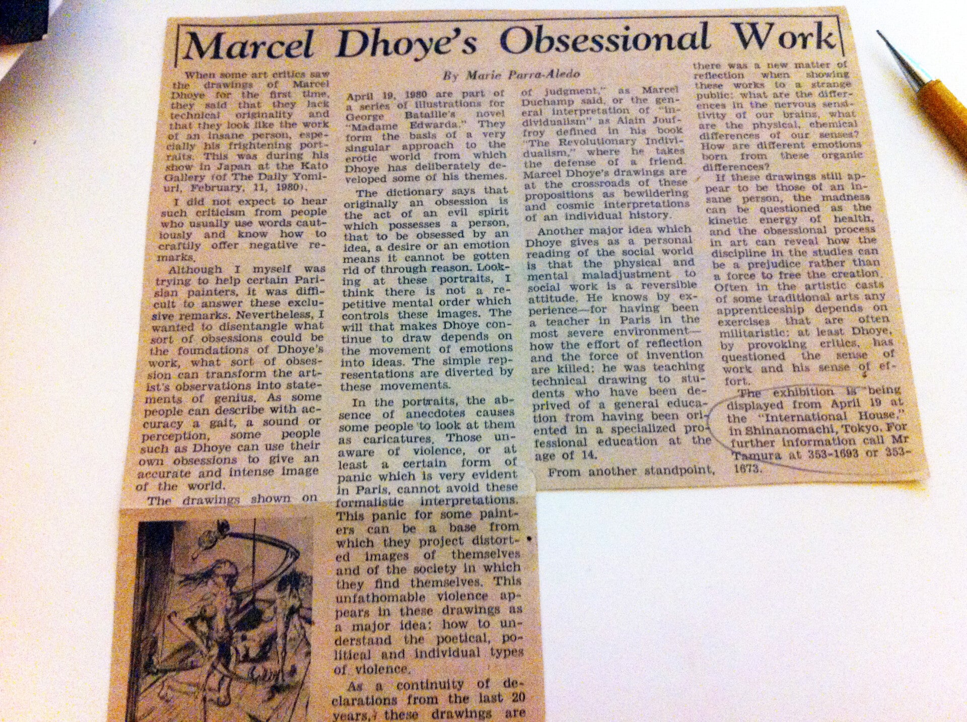 Œuvre de Marcel Dhoye